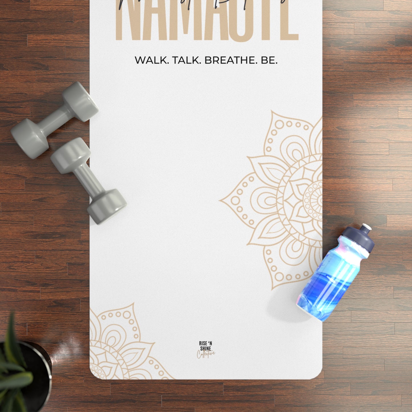"Namaste, Bitches" Yoga Mat - White