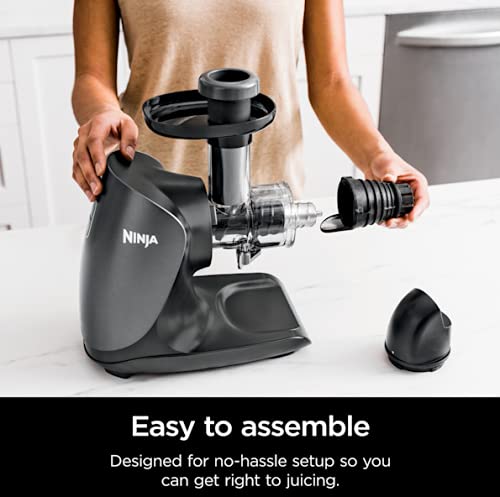 Ninja Cold Press Juicer, NeverClog Powerful Compact Slow Juicer with Total Pulp Control, XL Pulp Container and Juice Jug, Easy to Clean, JC151C (Canadian Version)