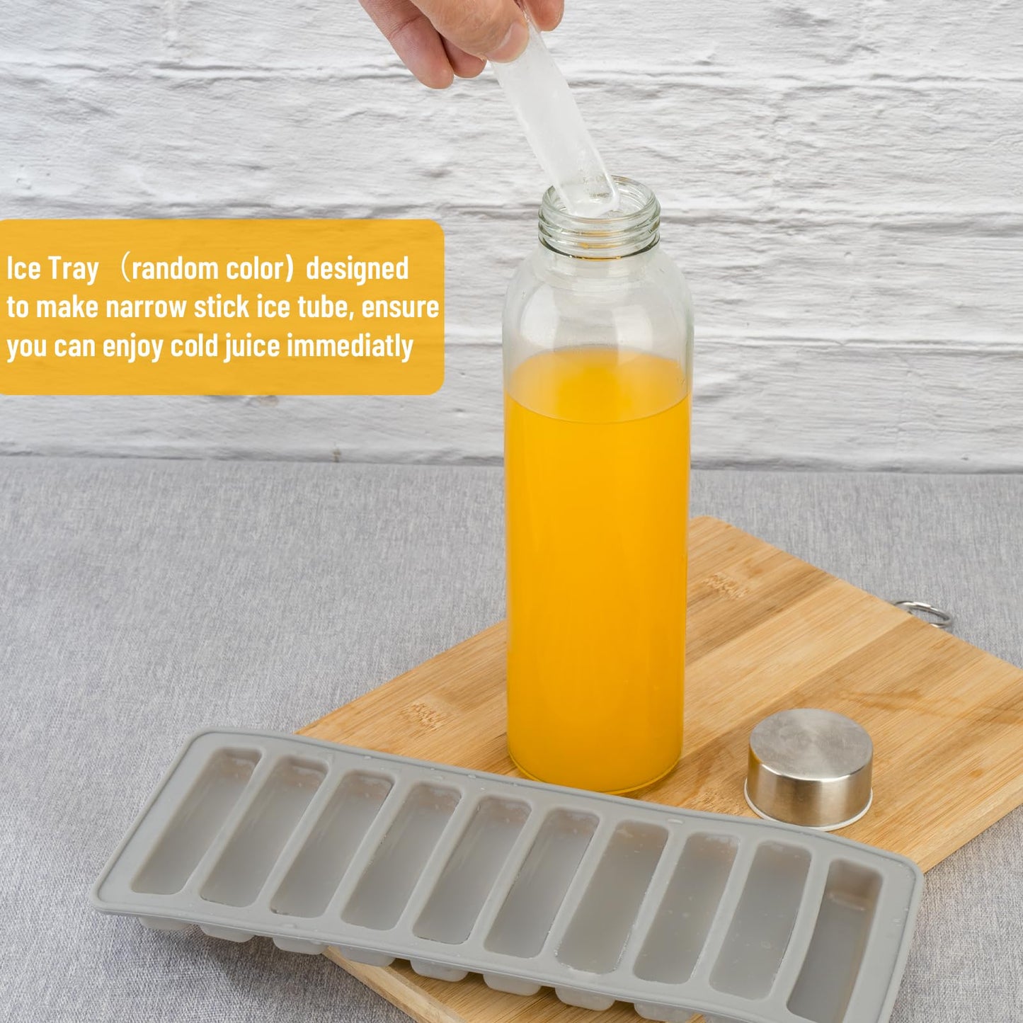 Zukro 18 oz Glass Juice Bottles with Lids for Juicing, Reusable Clear Glass Water Bottles with Stainless Steel Airtight Cap for Refrigerator, 100% Leak Proof, BPA Free, ECO Friendly, Set of 12