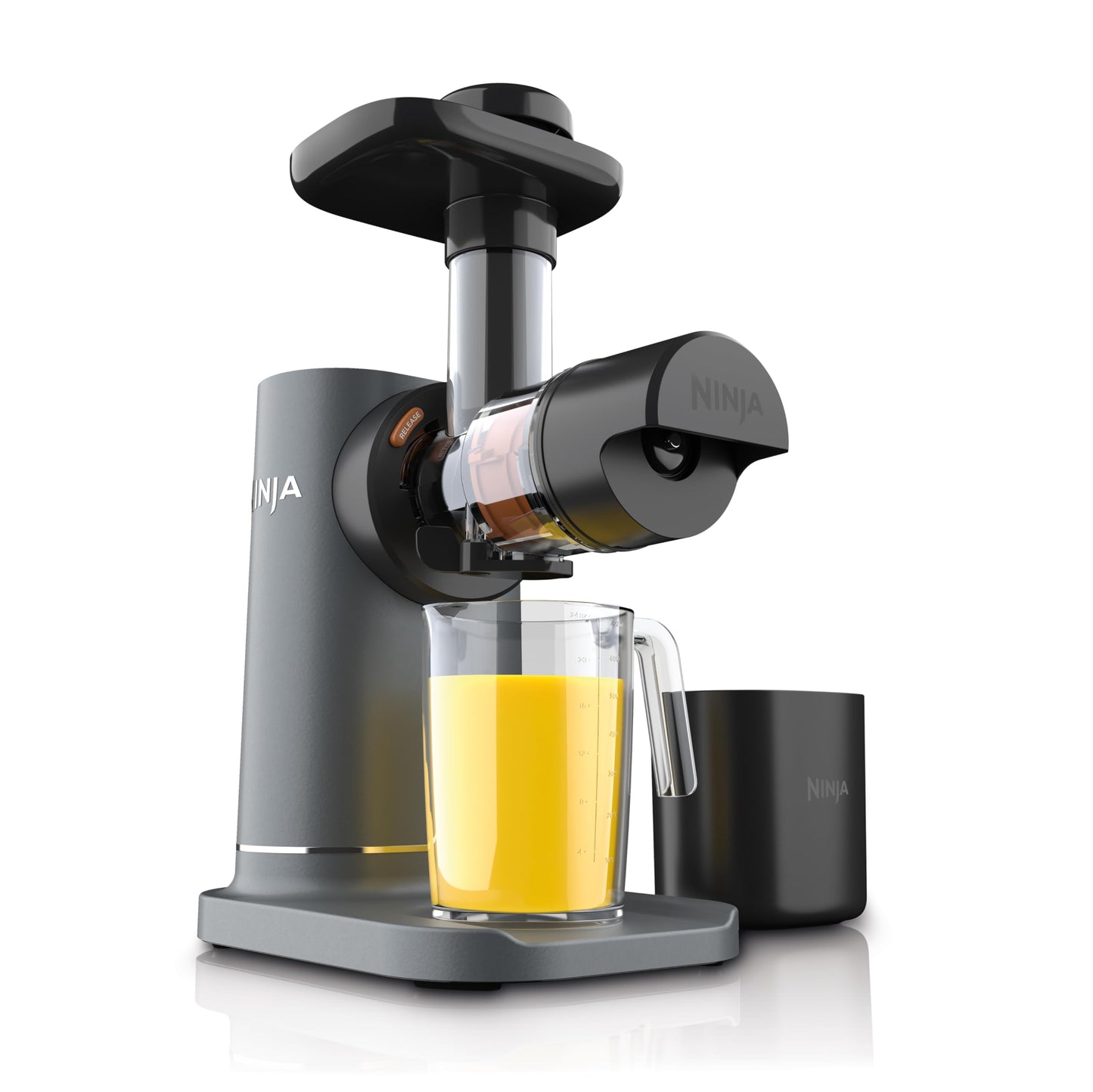 Ninja Cold Press Juicer, NeverClog Powerful Compact Slow Juicer with Total Pulp Control, XL Pulp Container and Juice Jug, Easy to Clean, JC151C (Canadian Version)