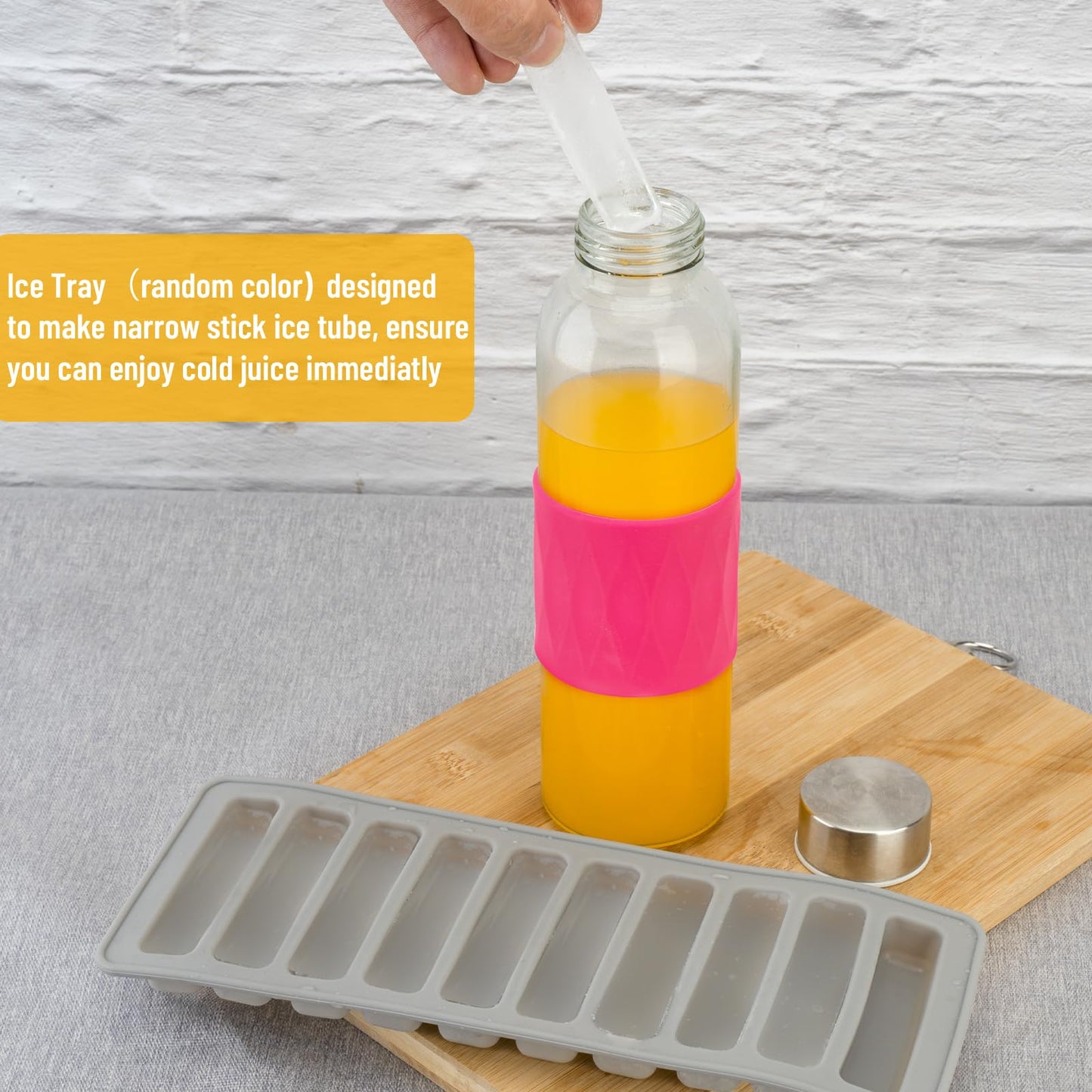 Zukro 18 oz Glass Juice Bottles with Lids for Juicing, Reusable Clear Glass Water Bottles with Stainless Steel Airtight Cap for Refrigerator, 100% Leak Proof, BPA Free, ECO Friendly, Set of 12