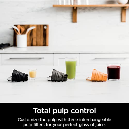 Ninja Cold Press Juicer, NeverClog Powerful Compact Slow Juicer with Total Pulp Control, XL Pulp Container and Juice Jug, Easy to Clean, JC151C (Canadian Version)