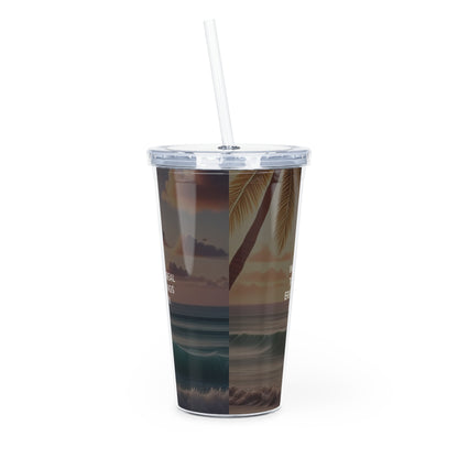 "Rise, Shine, Refill" -  Plastic Tumbler with Straw - Rise 'N Shine Collection