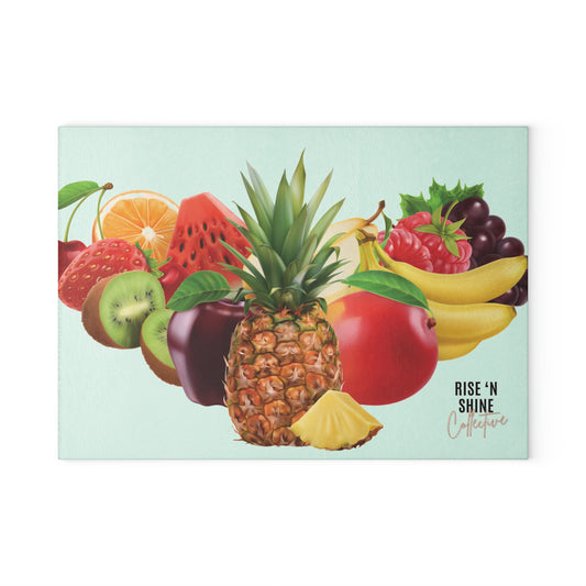"The Morning Press" -  Glass Cutting Board - Rise 'N Shine Collection - Clear