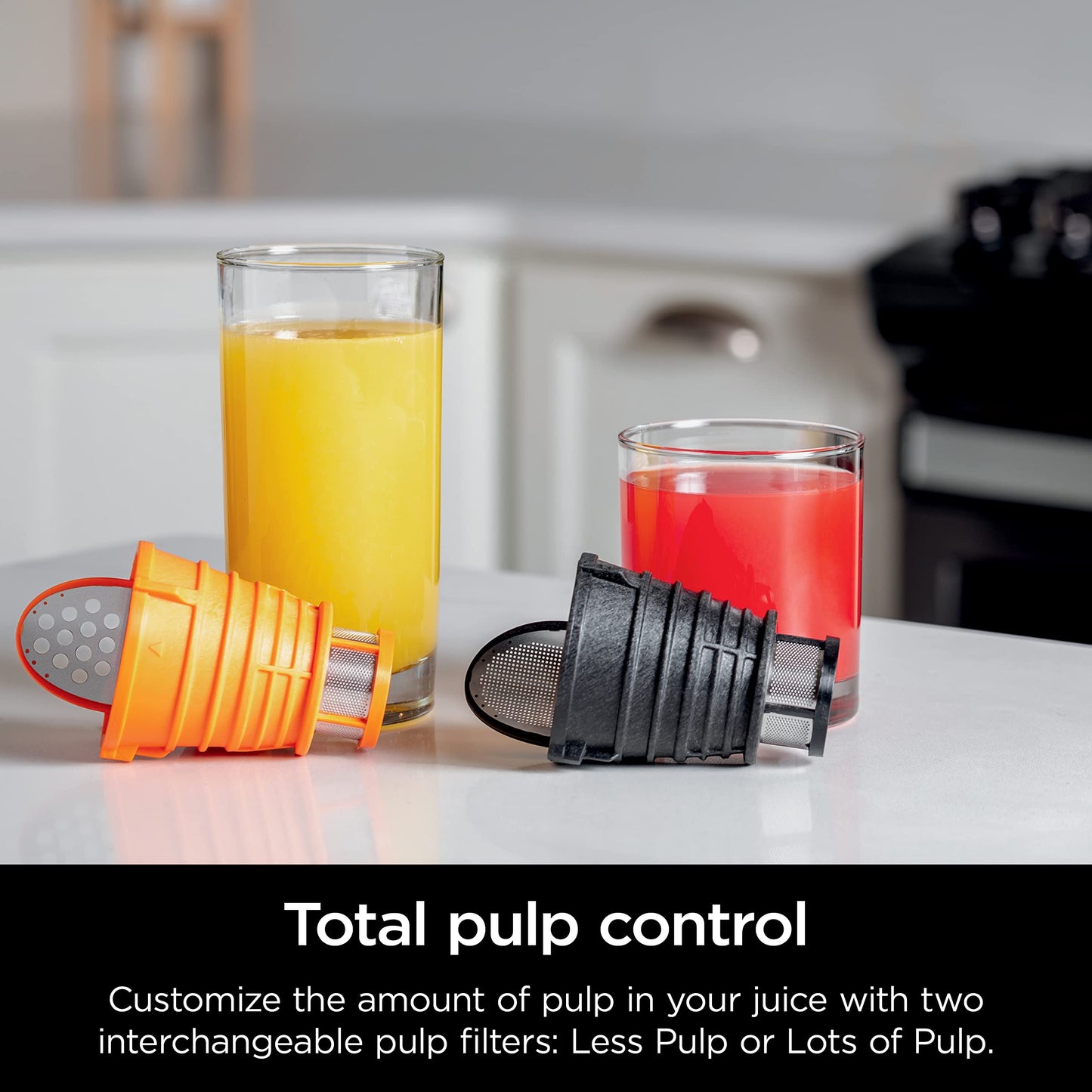 Ninja Cold Press Juicer, NeverClog Powerful Compact Slow Juicer with Total Pulp Control, XL Pulp Container and Juice Jug, Easy to Clean, JC151C (Canadian Version)